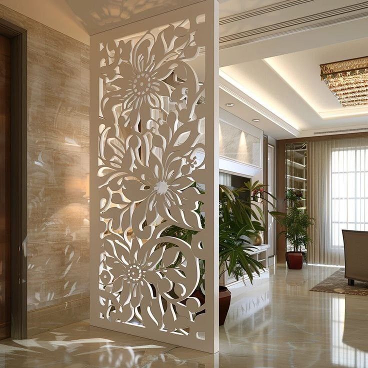 Partisi ruangan dekoratif motif laser cutting presisi area Ciputat